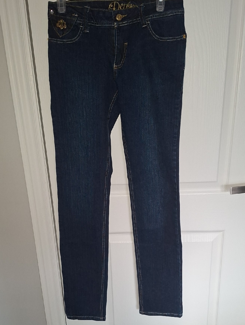 Dark Blue Women’s Straight Leg Jeans -